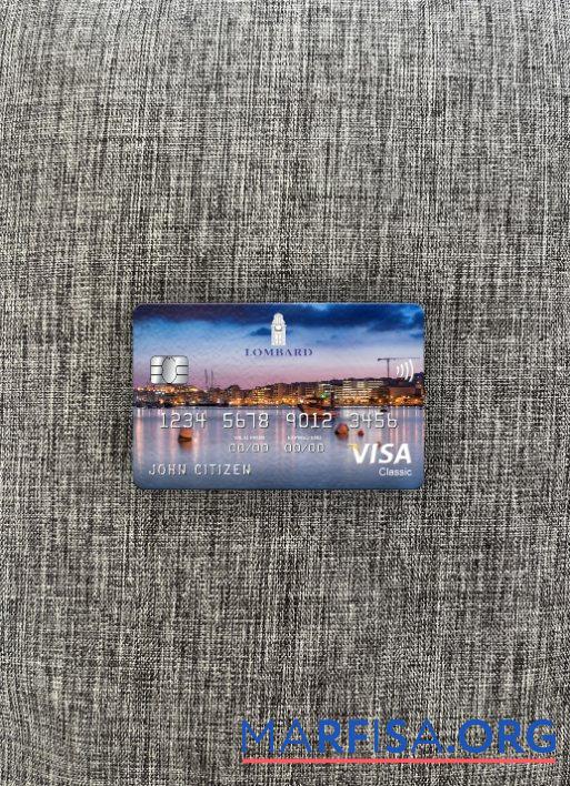 Blank Malta Lombard Bank visa classic card photolook front download for verification